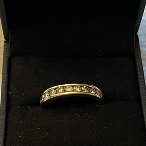 14K gold diamond band, size 5.5